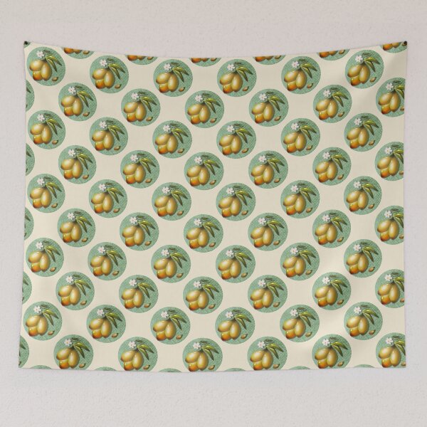 Item preview, Golden Mango Fruit Pattern – Elegant Tropical Botanical Design designed and sold by Almanzart.
