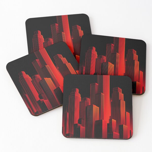 Item preview, Red and black cityscape designed and sold by PetsArt.