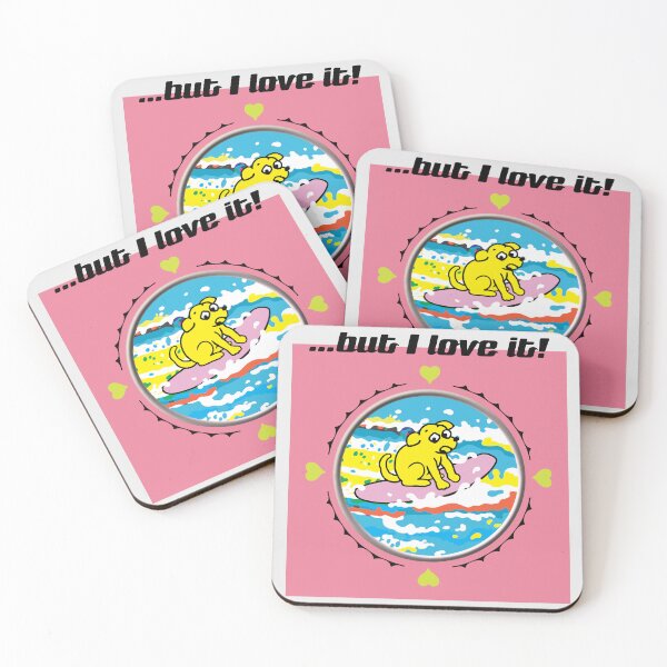 Item preview, The Cute Dog is Scared on His Surfing Board. designed and sold by cremedecolor.