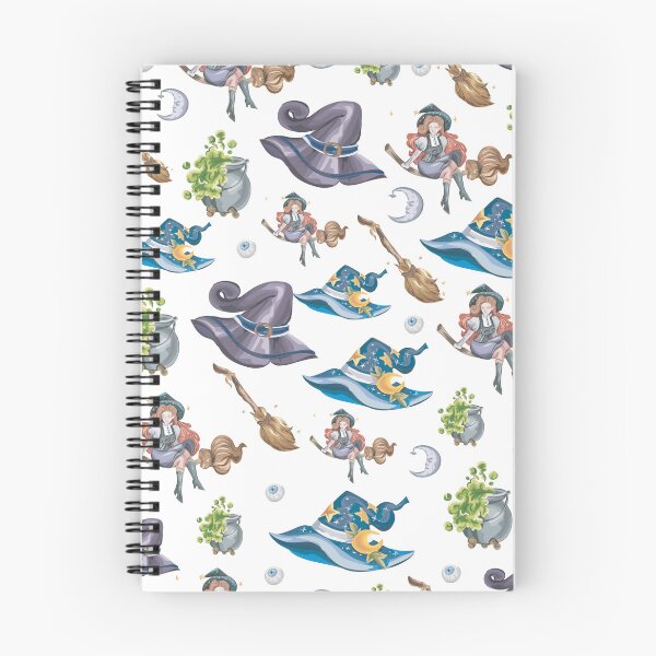 Item preview, Witchy Magic Seamless Design – Broomsticks & Mystical Wands designed and sold by Meemaart.