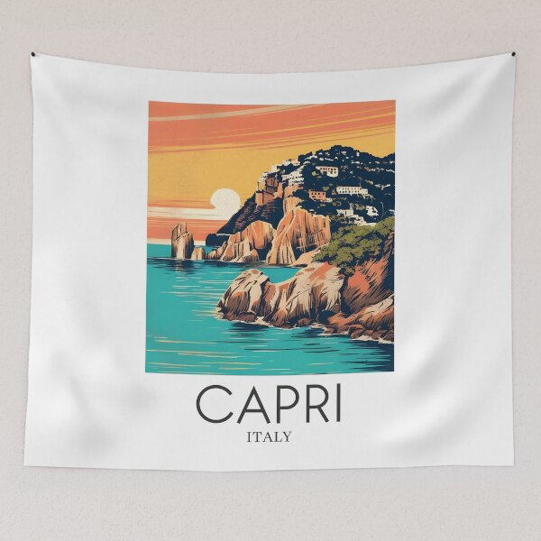 Item preview, A Pop Art Travel Print of Capri - Italy  designed and sold by StudioRedKoala.