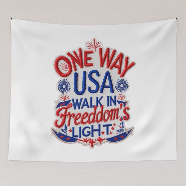 Item preview, One Way USA Freedom Embroidered Patch Design designed and sold by ArtDesignTp.