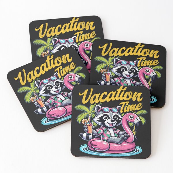 Item preview, Vacation Time with a Relaxing Raccoon designed and sold by AwesomeBeyondLimits.