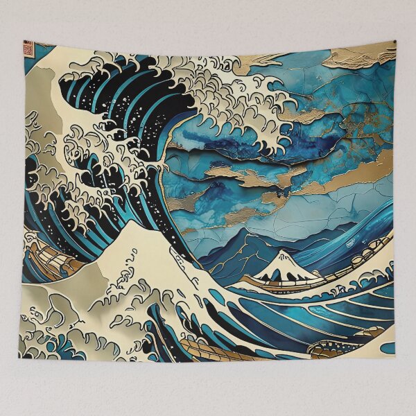 Item preview, Golden Crest A Modern Homage to The Great Wave designed and sold by Topmaxdesign.