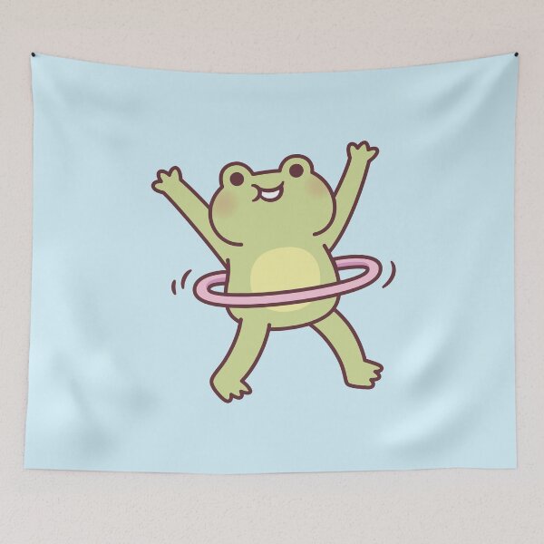 Item preview, Cute Frog Playing With Hoop designed and sold by rustydoodle.