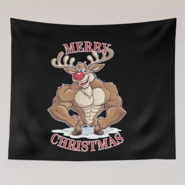 Item preview, Flexing Xmas Reindeer designed and sold by Tee Studio.