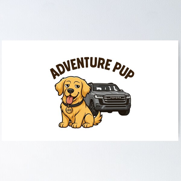 Item preview, Adventure Pup – Dog and SUV Art designed and sold by 03Golden-Leo.