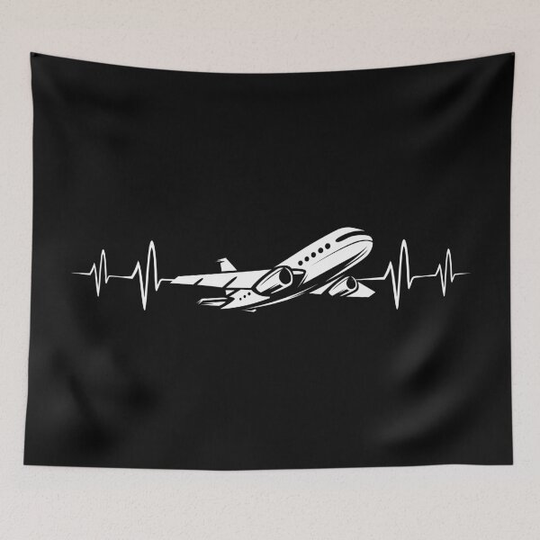 Item preview, Airplane with heartbeat - flying and pilot symbol designed and sold by AndreMi.