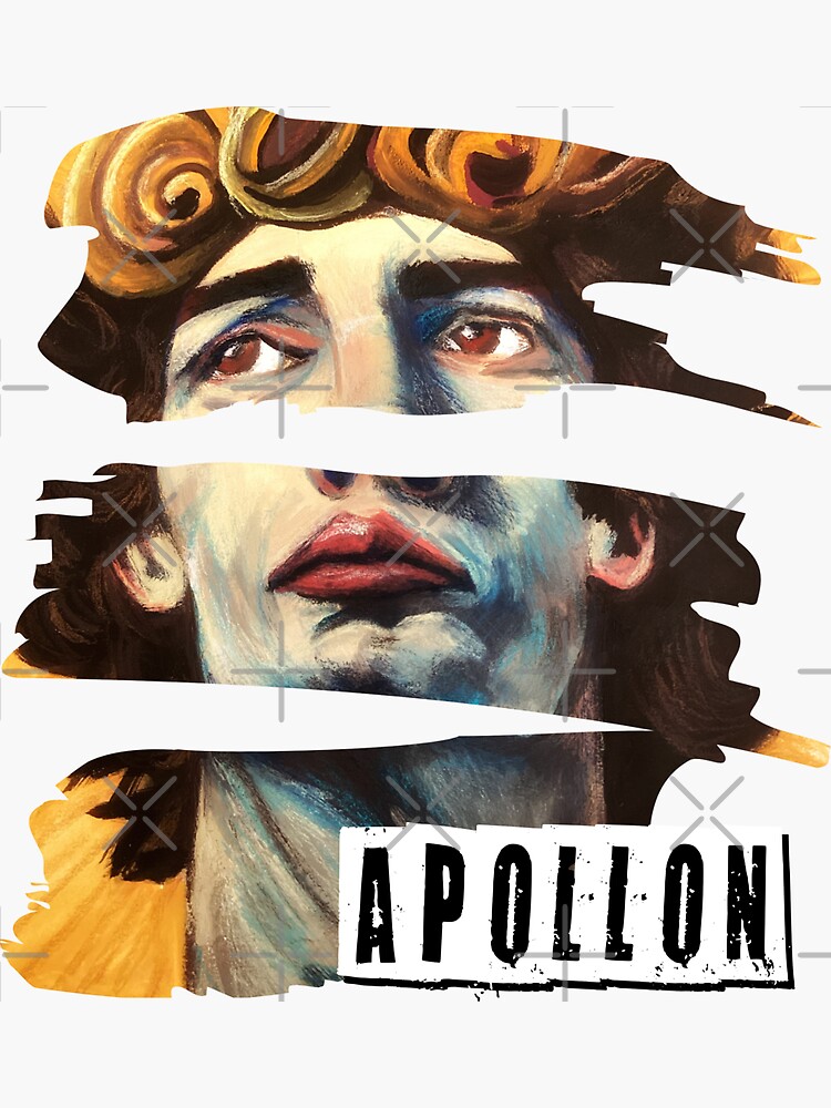 Thumbnail 3 of 3, Sticker, Painting of Apollon - Greek God of Music and Poetry designed and sold by necrocutie.