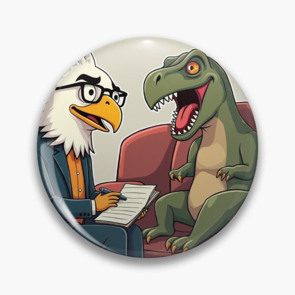 Item preview, Bald Eagle Therapist Talking to a Crying T-Rex – Viral Drop 2025 designed and sold by Imaginarium of Chaos falcon88 .