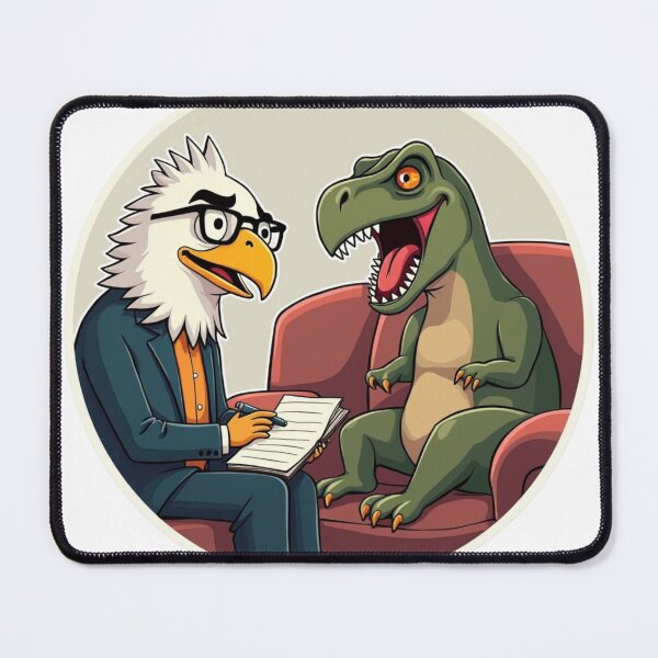 Item preview, Bald Eagle Therapist Talking to a Crying T-Rex – Viral Drop 2025 designed and sold by Imaginarium of Chaos falcon88 .
