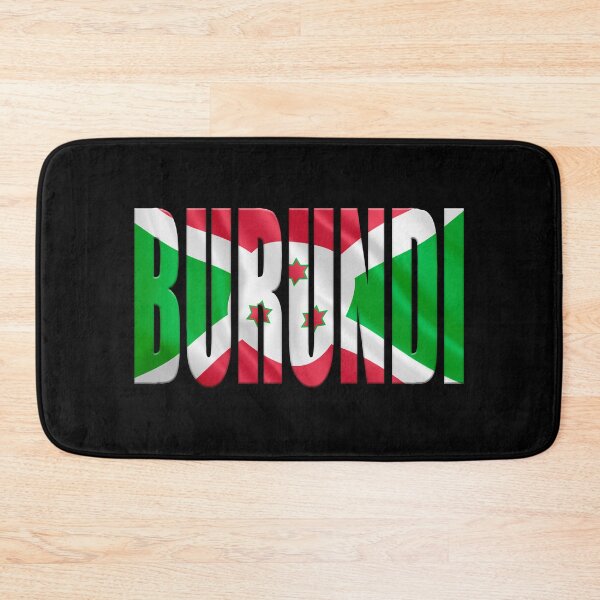 Item preview, The word Burundi with an overlay of a facsimile of the Burundi flag. designed and sold by funkyworm.