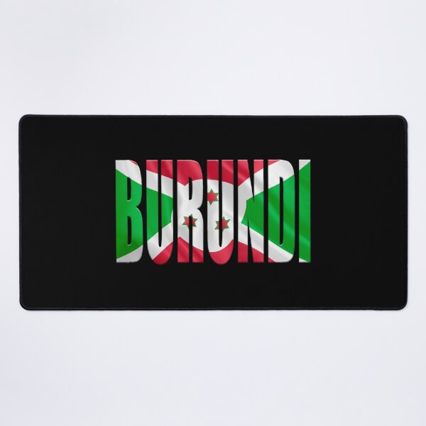 Item preview, The word Burundi with an overlay of a facsimile of the Burundi flag. designed and sold by funkyworm.