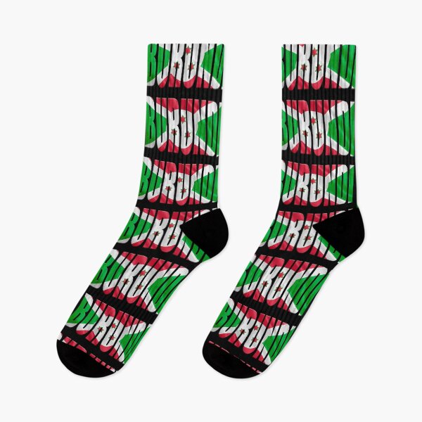 Item preview, The word Burundi with an overlay of a facsimile of the Burundi flag. designed and sold by funkyworm.