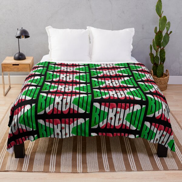 Item preview, The word Burundi with an overlay of a facsimile of the Burundi flag. designed and sold by funkyworm.