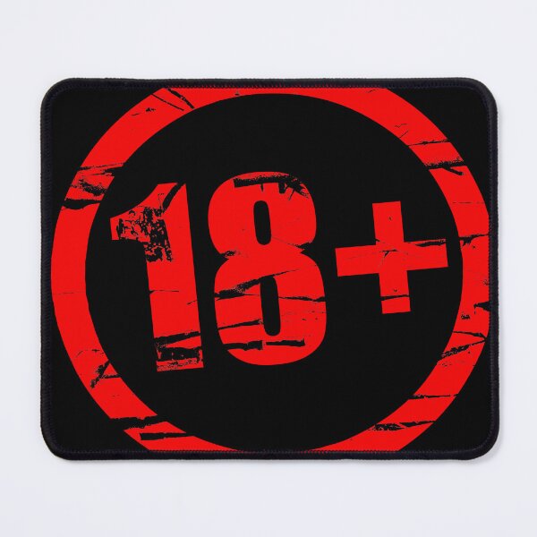 Item preview, Red rubber stamp effect with the text 18+. designed and sold by funkyworm.