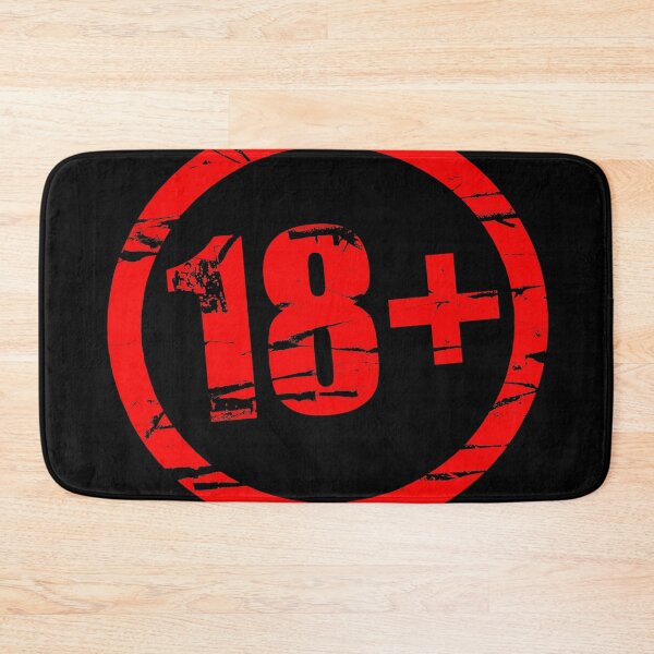 Item preview, Red rubber stamp effect with the text 18+. designed and sold by funkyworm.
