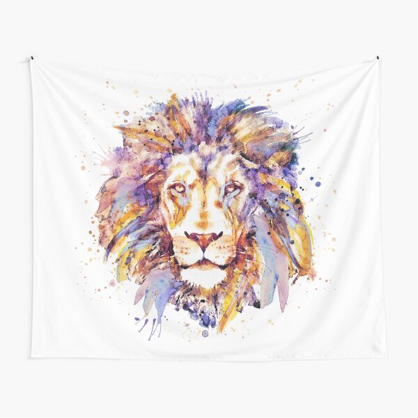 Item preview, Vibrant Lion Watercolor Portrait designed and sold by caracatita75.