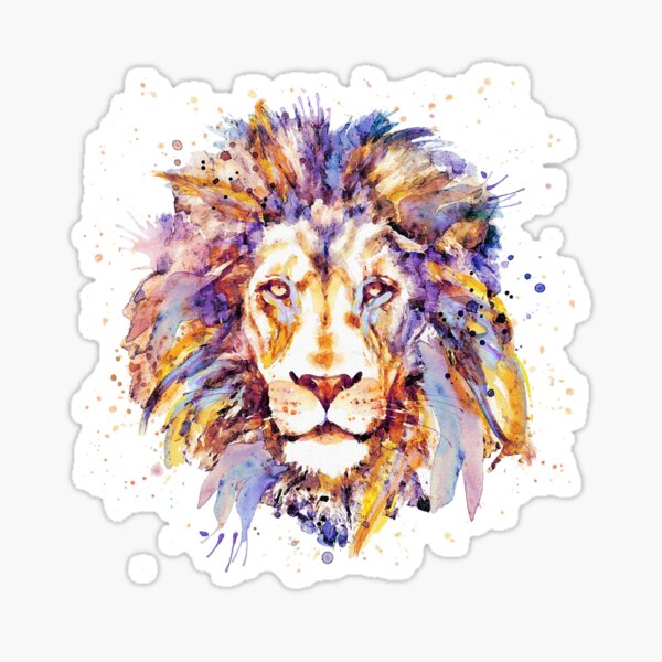 Item preview, Vibrant Lion Watercolor Portrait designed and sold by caracatita75.