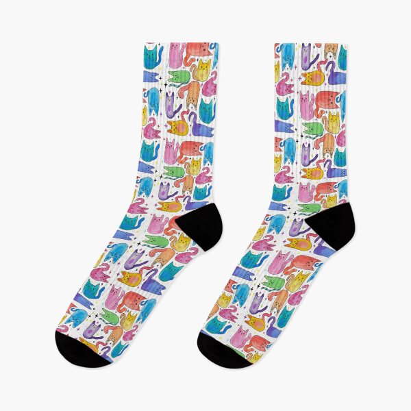 Item preview, Colourful cats watercolour pattern designed and sold by Bugbotherer30.