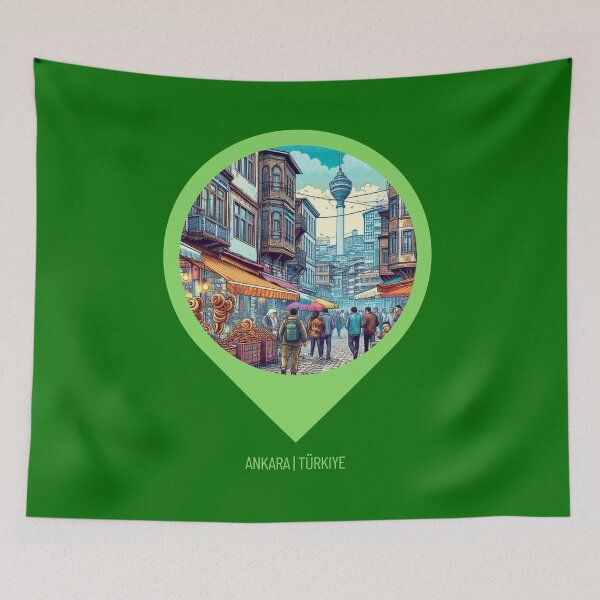 Item preview, Ankara Türkiye 80s Retro Cityscape – Vibrant Vintage AI Art for Clothing, Gifts, and Travel Lovers designed and sold by knalpot-design.