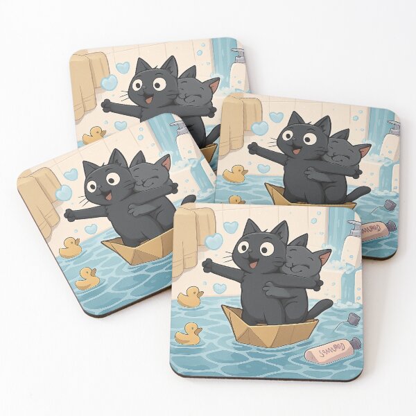Item preview, Sweet Black Cats Friendship Moment designed and sold by Triple-NTH.