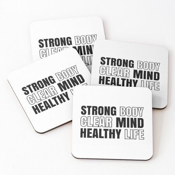 Item preview, Strong Body Clear Mind Healthy Life Wellness Fitness Motivation Quote designed and sold by MONTRIS.