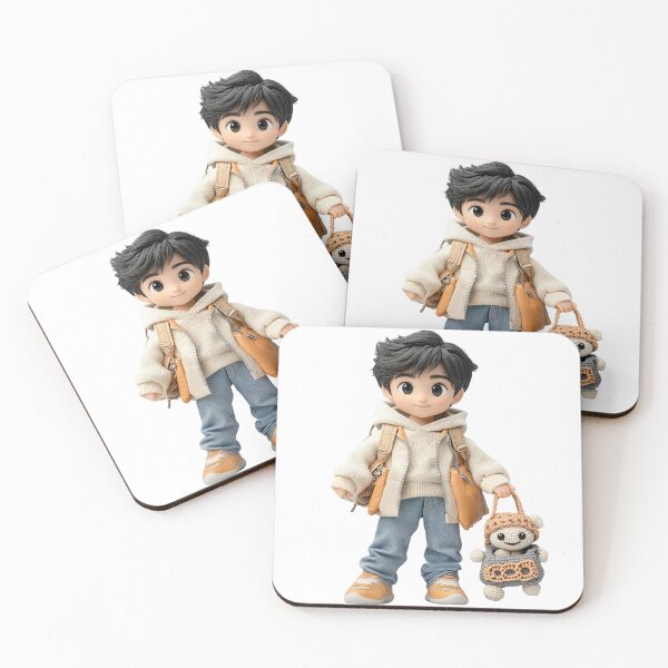Item preview, Cute Boy with Plush Toy Bag illustration clipart style designed and sold by rachada99.