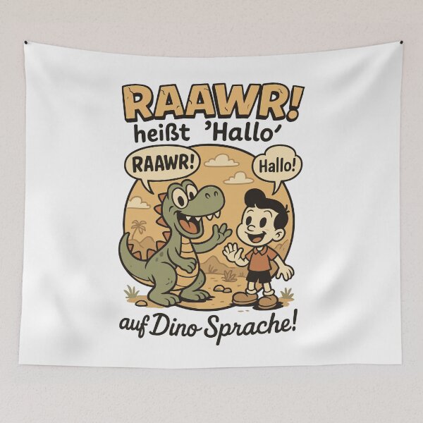 Item preview, Raawr Means Hello On Dino Language Kids Design designed and sold by LuminOrb.