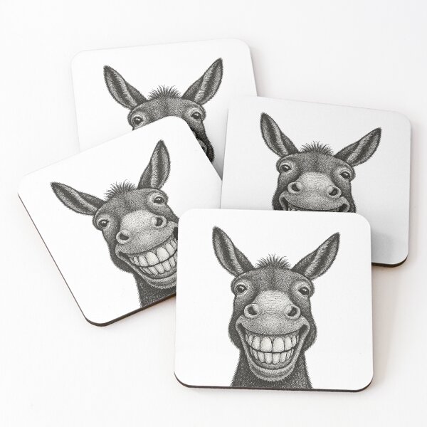 Item preview, Grinning donkey – Funny animal portrait with a broad smile designed and sold by Print-Zoo.