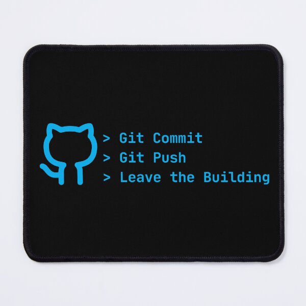 Artikelvorschau, Git Commit Git Push Gebäude verlassen – Entwicklerhumor entworfen und verkauft von Redstrawberry13.