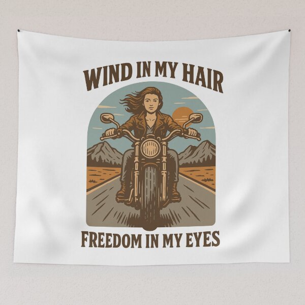 Item preview, Wind In My Hair Freedom In My Eyes Frauen designed and sold by LuminOrb.