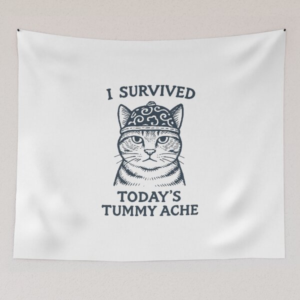 Item preview, I survived today's tummy ache Shirt designed and sold by queenzoid.