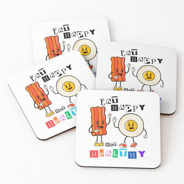 Artikelvorschau, Indulge in Delightful Flavors: Eat Happy Not Healthy! entworfen und verkauft von StickerAndLove.