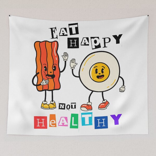 Item preview, Indulge in Delightful Flavors: Eat Happy Not Healthy! designed and sold by StickerAndLove.