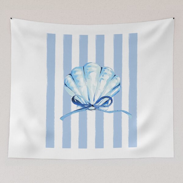 Item preview, Cute Blue Seashell with Bow | Coastal Beach Aesthetic Design designed and sold by Ela-graphicwiz.