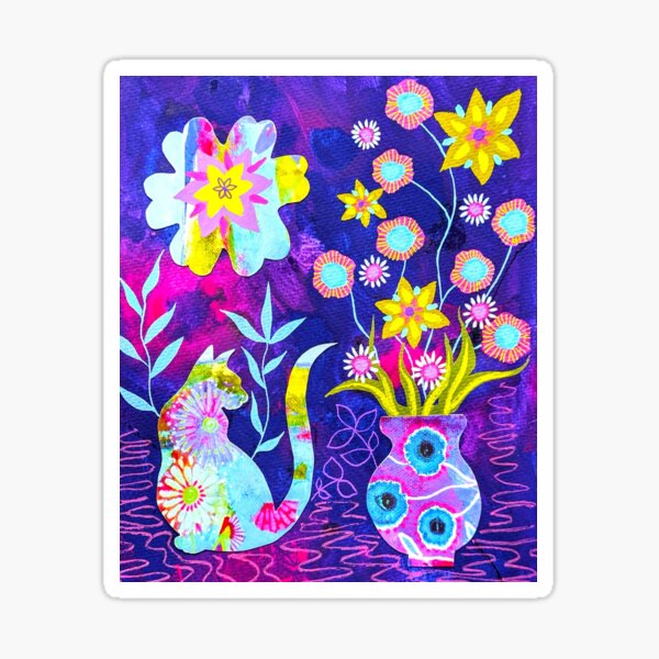 Item preview, Cat on Purple designed and sold by Jessincolour.