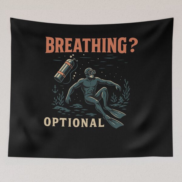 Item preview, Breathing Optional Diver Ocean Design designed and sold by LuminOrb.