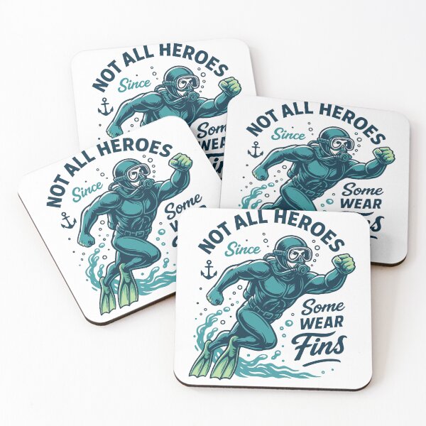 Item preview, Not All Heroes Wear Fins Diver Ocean designed and sold by LuminOrb.