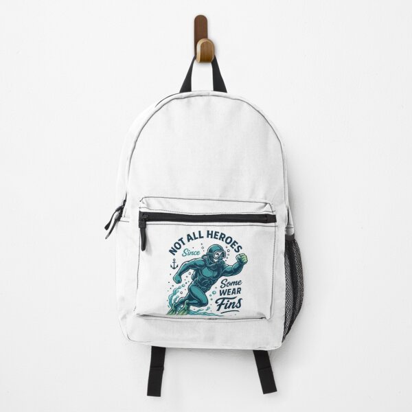 Item preview, Not All Heroes Wear Fins Diver Ocean designed and sold by LuminOrb.