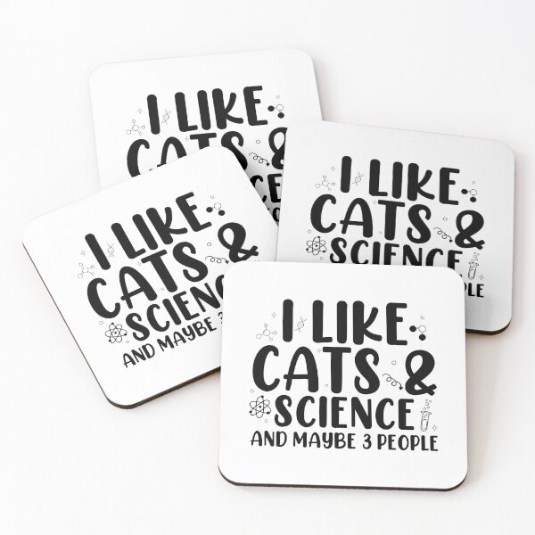 Item preview, I Like Cats, Science, and Maybe 3 People | Funny STEM Cat Lover Design designed and sold by StemMerch247.