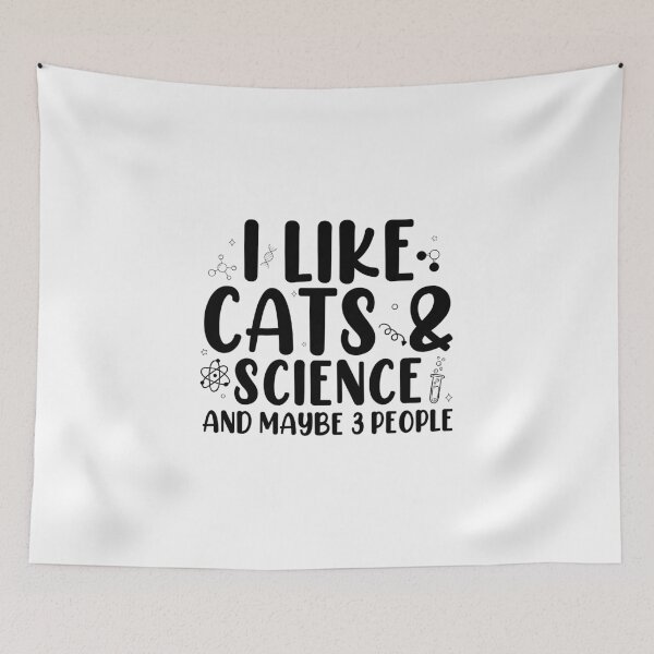 Item preview, I Like Cats, Science, and Maybe 3 People | Funny STEM Cat Lover Design designed and sold by StemMerch247.