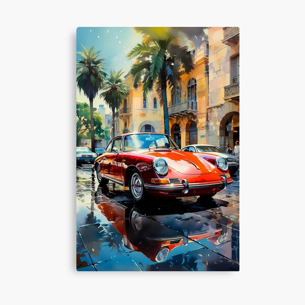 Item preview, Classic Sports Car Parked By Palm Trees In Sunny City designed and sold by RevUpDesign.