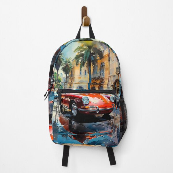 Item preview, Classic Sports Car Parked By Palm Trees In Sunny City designed and sold by RevUpDesign.