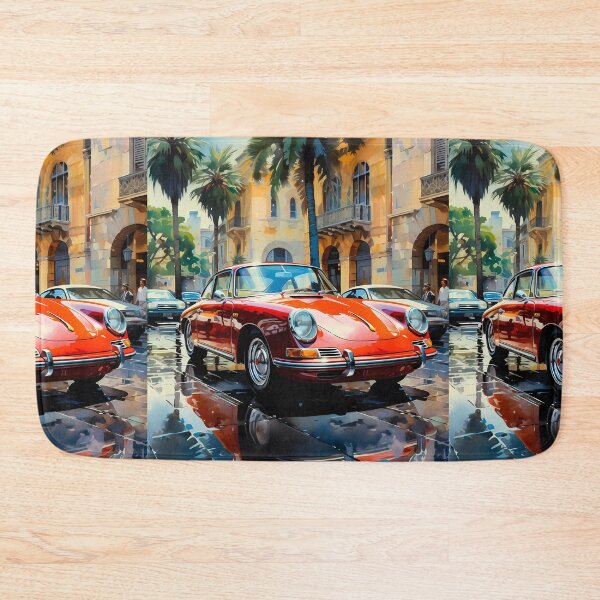 Item preview, Classic Sports Car Parked By Palm Trees In Sunny City designed and sold by RevUpDesign.