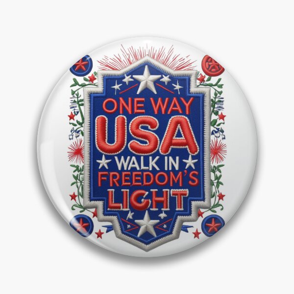 Item preview, One Way USA Walk in Freedom's Light Embroidered Patch designed and sold by ArtDesignTp.