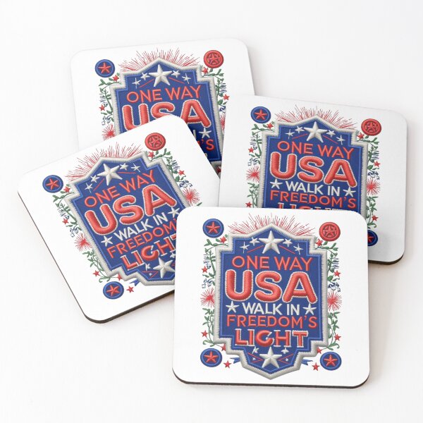 Item preview, One Way USA Walk in Freedom's Light Embroidered Patch designed and sold by ArtDesignTp.
