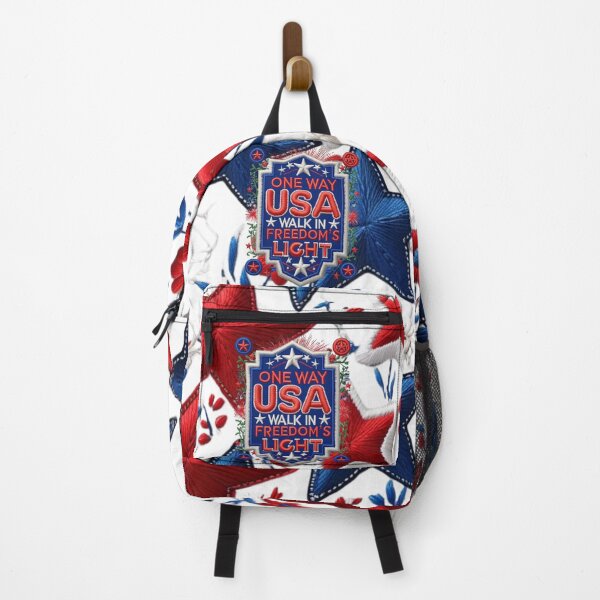 Item preview, One Way USA Walk in Freedom's Light Embroidered Patch designed and sold by ArtDesignTp.
