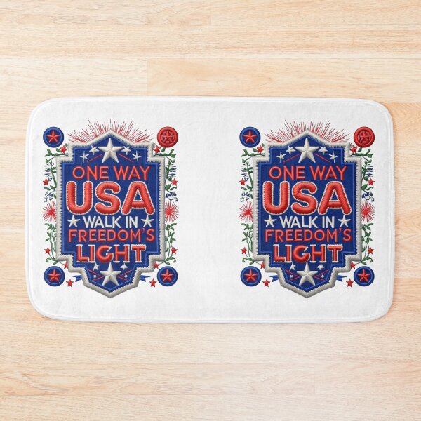 Item preview, One Way USA Walk in Freedom's Light Embroidered Patch designed and sold by ArtDesignTp.