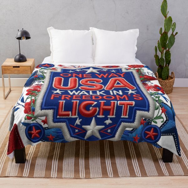 Item preview, One Way USA Walk in Freedom's Light Embroidered Patch designed and sold by ArtDesignTp.